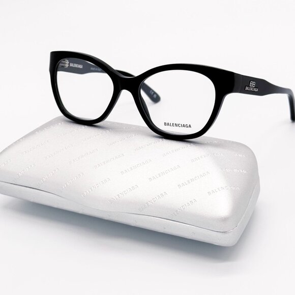 NEW BALENCIAGA EYEGLASSES BB0213O 001 ROUND BLACK WOMEN EYEWEAR BALENCIAGA - Picture 1 of 9